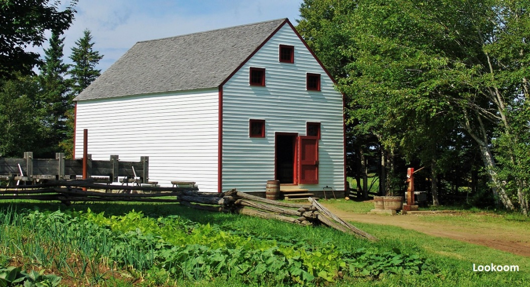 Charles Robin Company shed, Acadian Historical Village, New Brunswick, Canada